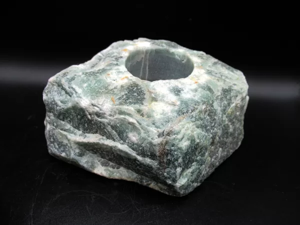 Natural Aventurine Mineral Candle Holder #4 For Sale