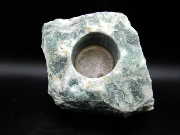 Natural Aventurine Mineral Candle Holder #4a For Sale