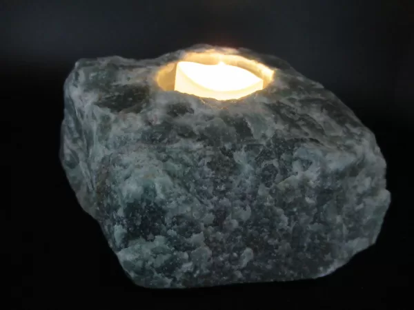 Natural Aventurine Mineral Candle Holder #4b For Sale