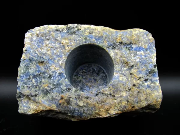 Natural Sodalite Mineral Candle Holder #2a For Sale