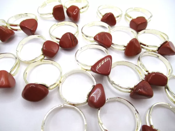 Genuine Red Jasper Mineral Rings Adjustable a For Sale